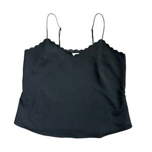 J Crew Black Scalloped Women's Top